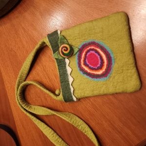 Green wool "Grinchy" crossbody! SO FUN! PERFECT XMAS PRESENT!!!